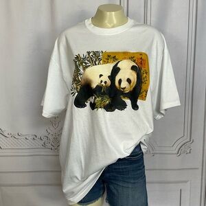 China Giant Panda by Air Waves Hanes Heavyweight 50/50 Graphic Shirt Adult Large